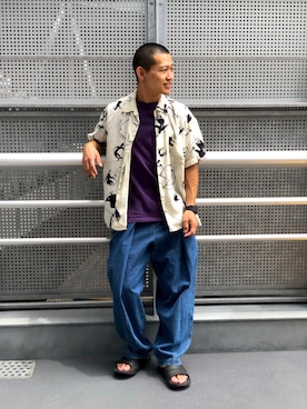 「BEAVER別注」｜ウルフサイキさん（メンズ・167cm）の夏コーディネート