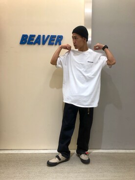 「グラミチ別注」｜「アイテム（ニットキャップ/ビーニー）」を使った、ウルフサイキさん（メンズ・167cm）の夏コーディネート