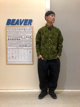 「MANASTASH（マナスタッシュ）のアイテム（ニットキャップ/ビーニー）」を使った、ウルフサイキさん（メンズ・167cm）の秋コーディネート