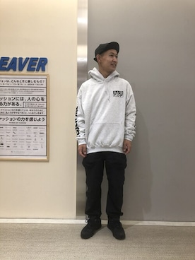 「SUB POP（サブポップ）のアイテム（トップス）」を使った、ウルフサイキさん（メンズ・167cm）の秋コーディネート