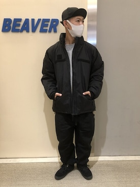 「アーミー」｜「アイテム（ブルゾン）」を使った、ウルフサイキさん（メンズ・167cm）の冬コーディネート