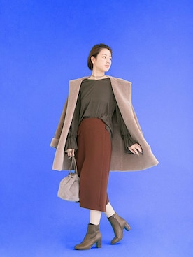 「URBAN RESEARCH（アーバンリサーチ）のアイテム（ムートンコート）」を使った、airiさん（レディース・160cm）の冬コーディネート