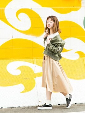 「URBAN RESEARCH（アーバンリサーチ）のアイテム（MA-1）」を使った、airiさん（レディース・160cm）の冬コーディネート