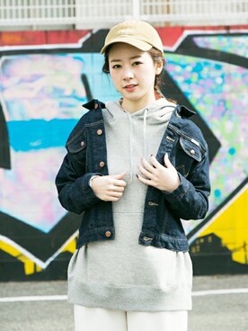 「Wrangler（ラングラー）のアイテム（キャップ）」を使った、airiさん（レディース・160cm）の冬コーディネート