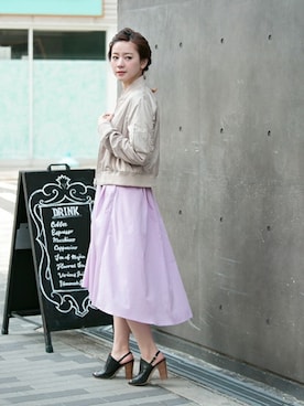 「URBAN RESEARCH（アーバンリサーチ）のアイテム（MA-1）」を使った、airiさん（レディース・160cm）の冬コーディネート