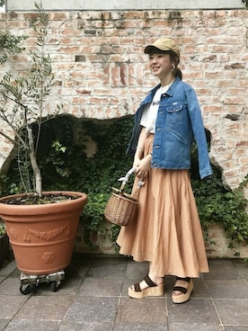 「Wrangler（ラングラー）のアイテム（キャップ）」を使った、airiさん（レディース・160cm）の春コーディネート