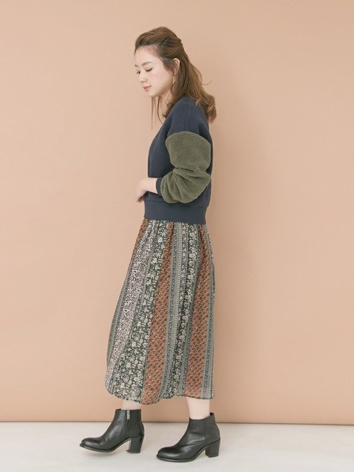 vintage調フラワープリント配色ワンピース urban research URBAN  