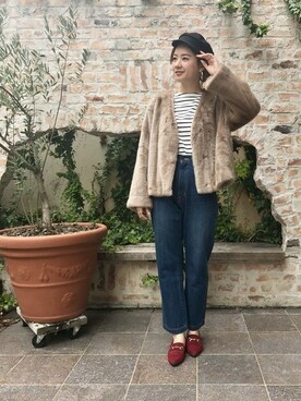 「アーバンリサーチ」｜「アイテム（キャスケット）」を使った、airiさん（レディース・160cm）の秋コーディネート