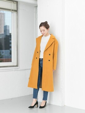 「URBAN RESEARCH（アーバンリサーチ）のアイテム（ピーコート）」を使った、airiさん（レディース・160cm）の秋コーディネート