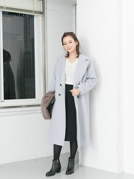 「URBAN RESEARCH（アーバンリサーチ）のアイテム（ピーコート）」を使った、airiさん（レディース・160cm）の秋コーディネート