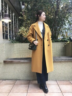 「URBAN RESEARCH（アーバンリサーチ）のアイテム（ピーコート）」を使った、airiさん（レディース・160cm）の秋コーディネート