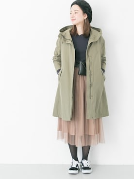 「URBAN RESEARCH（アーバンリサーチ）のアイテム（モッズコート）」を使った、airiさん（レディース・160cm）の冬コーディネート