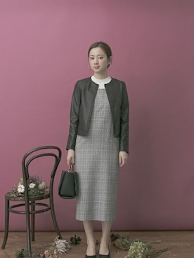 「アーバンリサーチ」｜「アイテム（ライダースジャケット）」を使った、airiさん（レディース・160cm）の冬コーディネート