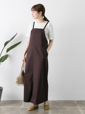 「URBAN RESEARCH（アーバンリサーチ）のアイテム（ジャンパースカート）」を使った、airiさん（レディース・160cm）の夏コーディネート