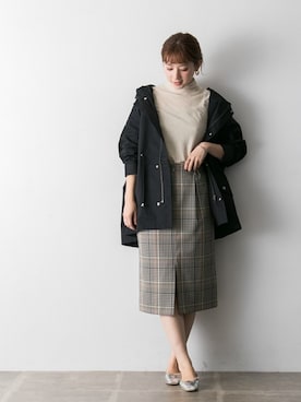 「オーバーコート」｜「アイテム（バレエシューズ）」を使った、airiさん（レディース・160cm）の秋コーディネート