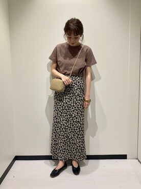 「URBAN RESEARCH（アーバンリサーチ）のプリントマキシスカート（スカート）」を使った、airiさん（レディース・160cm）の春コーディネート