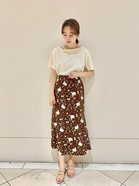 花柄マーメイドスカートを使った人気ファッションコーディネート - WEAR