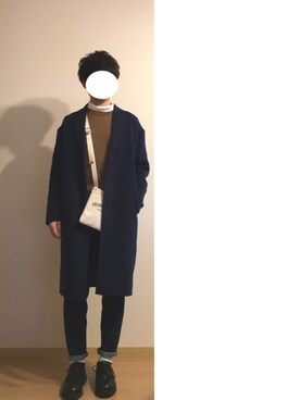 「417 EDIFICE（フォーワンセブンエディフィス）のアイテム（チェスターコート）」を使った、ryoさん（メンズ・170cm）の春コーディネート