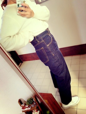 「ハイウェストデニム」｜mamicha!!さん（レディース・150cm）の冬コーディネート