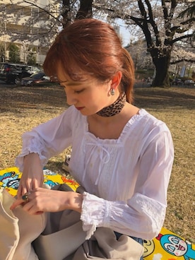 「レトロ」｜「アイテム（トレンチコート）」を使った、まーちさん（レディース・158cm）の春コーディネート