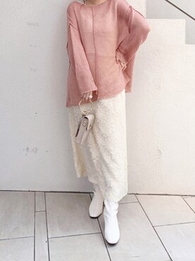 「フェザー」｜「アイテム（その他）」を使った、maikoさん（レディース・158cm）の秋コーディネート