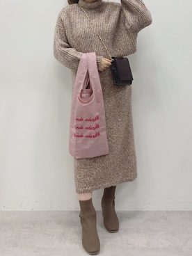 「ニットセットアップ」｜「アイテム（その他）」を使った、maikoさん（レディース・158cm）の秋コーディネート
