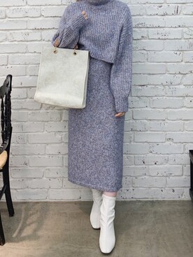 「ニットセットアップ」｜「アイテム（その他）」を使った、maikoさん（レディース・158cm）の秋コーディネート