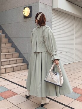 「トレンチ」｜「アイテム（その他）」を使った、maikoさん（レディース・158cm）の冬コーディネート