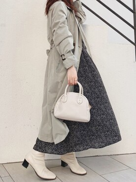 「トレンチ」｜「アイテム（その他）」を使った、maikoさん（レディース・158cm）の冬コーディネート