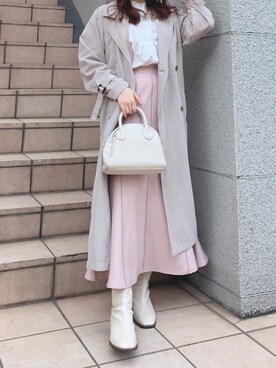 「トレンチ」｜「アイテム（その他）」を使った、maikoさん（レディース・158cm）の春コーディネート