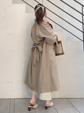 「トレンチ」｜「アイテム（その他）」を使った、maikoさん（レディース・158cm）の春コーディネート