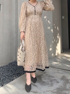 「お呼ばれ」｜「アイテム（トートバッグ）」を使った、maikoさん（レディース・158cm）の春コーディネート