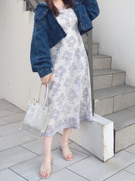 袖口パイピング7分袖レースワンピースを使った人気ファッションコーディネート Wear