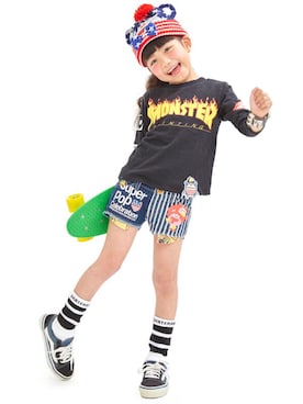 「JAM（ジャム）のアイテム（帽子）」を使った、storiesさん（キッズ・110cm）の夏コーディネート
