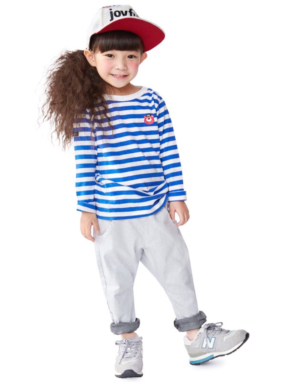 「シンプル、キャップ、kids、プチプラ、プチプラコーデ、カジュアルコーデ、kidsfashion、JAM 、グラスラ、ストーリーズ」｜「JAMのボーッとテンチョーズｃａｐ（キャップ、ホワイト系）」を使った、storiesさん（キッズ・110cm）の夏コーディネートの1枚目の写真