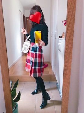 「STRAWBERRY-FIELDS（ストロベリーフィールズ）のアイテム（ニット/セーター）」を使った、juntanさん（レディース・154cm）の冬コーディネート