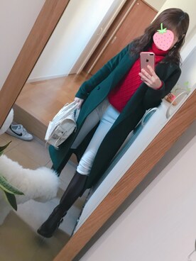 「COMME CA DU MODE（コムサデモード）のアイテム（その他アウター）」を使った、juntanさん（レディース・154cm）の冬コーディネート