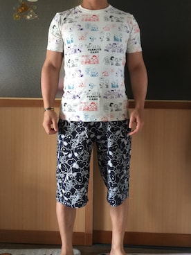 「PEANUTS（ピーナッツ）のアイテム（パンツ）」を使った、ゆずりんさん（メンズ・167cm）の夏コーディネート