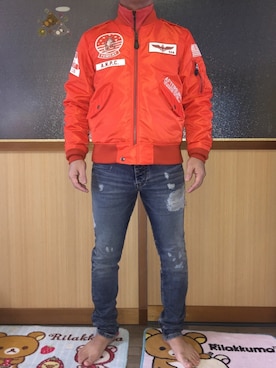 「アイテム（MA-1）」を使った、ゆずりんさん（メンズ・167cm・40代）の秋コーディネート