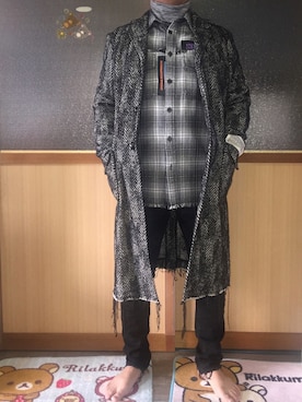 「DIESEL（ディーゼル）のアイテム（チェスターコート）」を使った、ゆずりんさん（メンズ・167cm）の秋コーディネート