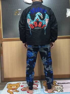 「DIESEL（ディーゼル）のアイテム（ナイロンジャケット）」を使った、ゆずりんさん（メンズ・167cm）の秋コーディネート