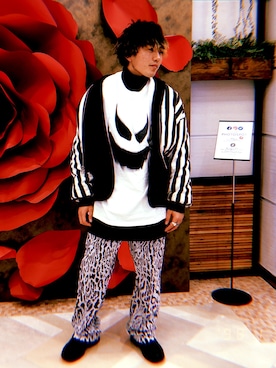 「MARCELO BURLON（マルセロ・バーロン）のアイテム（アクセサリー）」を使った、ピヨさん（メンズ・178cm）の冬コーディネート