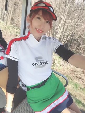 「ゴルフコーデ」｜「アイテム（アクセサリー）」を使った、kanakoさん（レディース・170cm）の春コーディネート