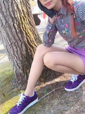 「PEARLY GATES（パーリーゲイツ）のアイテム（シューズ）」を使った、kanakoさん（レディース・170cm）の春コーディネート