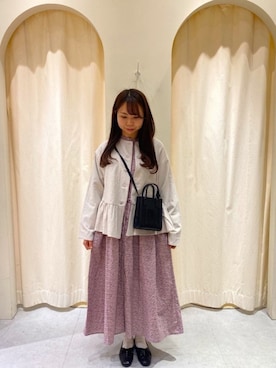 「ラベンダー」｜「アイテム（その他アウター）」を使った、さよう。さん（レディース・153cm）の春コーディネート