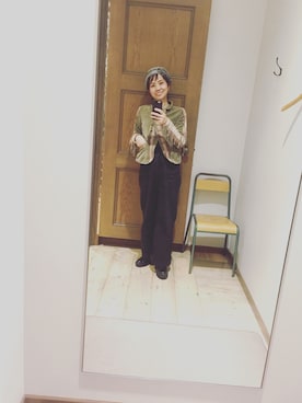 「アイテム（ヘアバンド）」を使った、Mrs.Cさん（レディース・163cm）の秋コーディネート