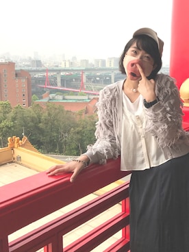 「Omekashi（オメカシ）のアイテム（その他アウター）」を使った、やぎちゃんかおさん（レディース・170cm）の春コーディネート