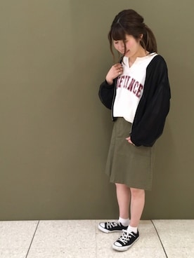 「CONVERSE（コンバース）のconverse（コンバース） ALL STAR OX（オールスターOX）（スニーカー）」を使った、macoさん（レディース・152cm）の春コーディネート