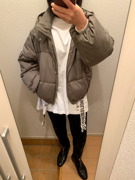 「fifth（フィフス）の中綿ショートダウンコート（ダウンジャケット/コート）」を使った、purinnさん（レディース・152cm）の冬コーディネート