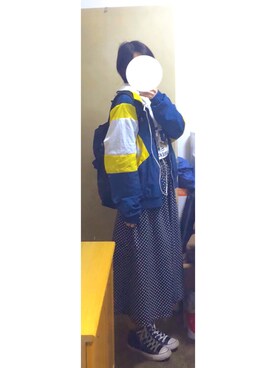 「RAGEBLUE（レイジブルー）のアイテム（ナイロンジャケット）」を使った、KouYouさん（レディース・168cm）の秋コーディネート
